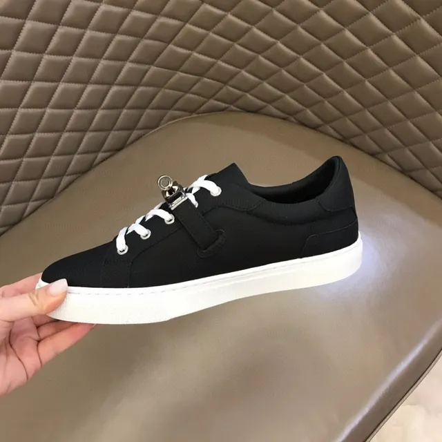 Black White Textile Upper Flat Laces Sneakers 3