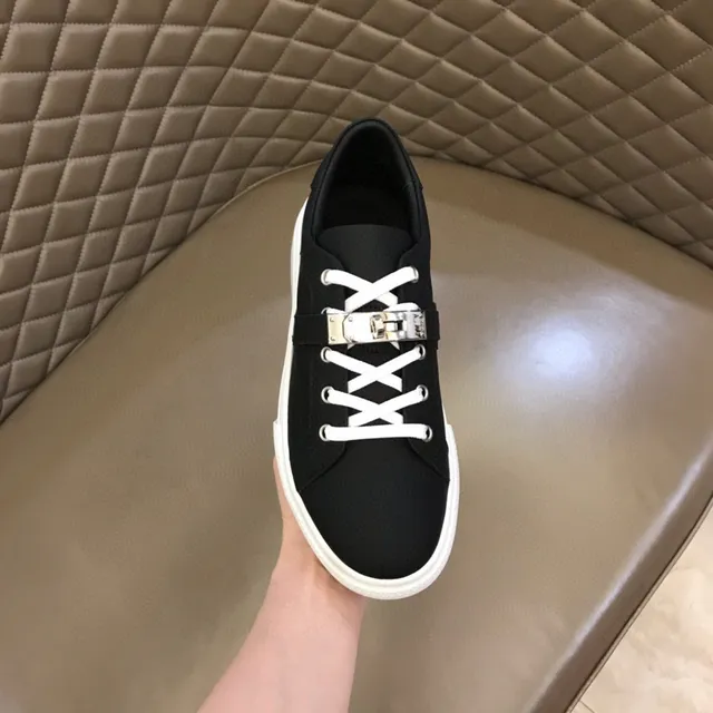 Black White Textile Upper Flat Laces Sneakers 4