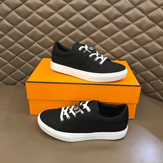Black White Textile Upper Flat Laces Sneakers 7