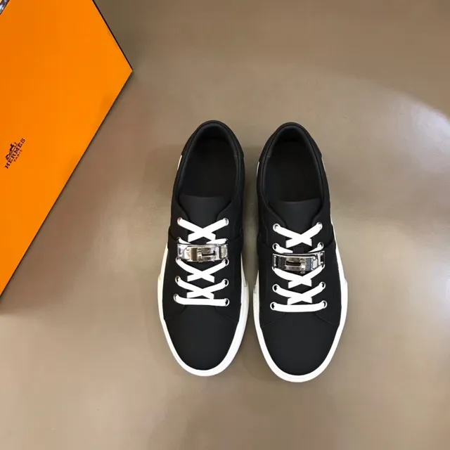 Black White Textile Upper Flat Laces Sneakers 8