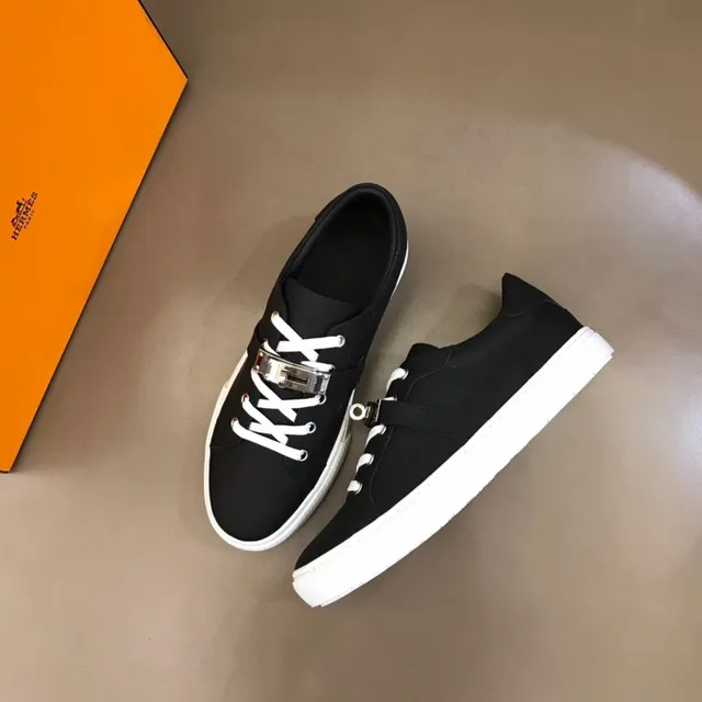 Black White Textile Upper Flat Laces Sneakers 9