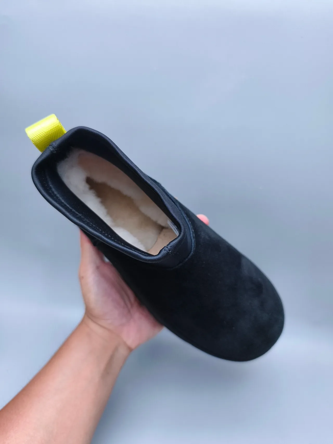 Black Yellow Platform Sole Suede Upper Ankle Boots 4