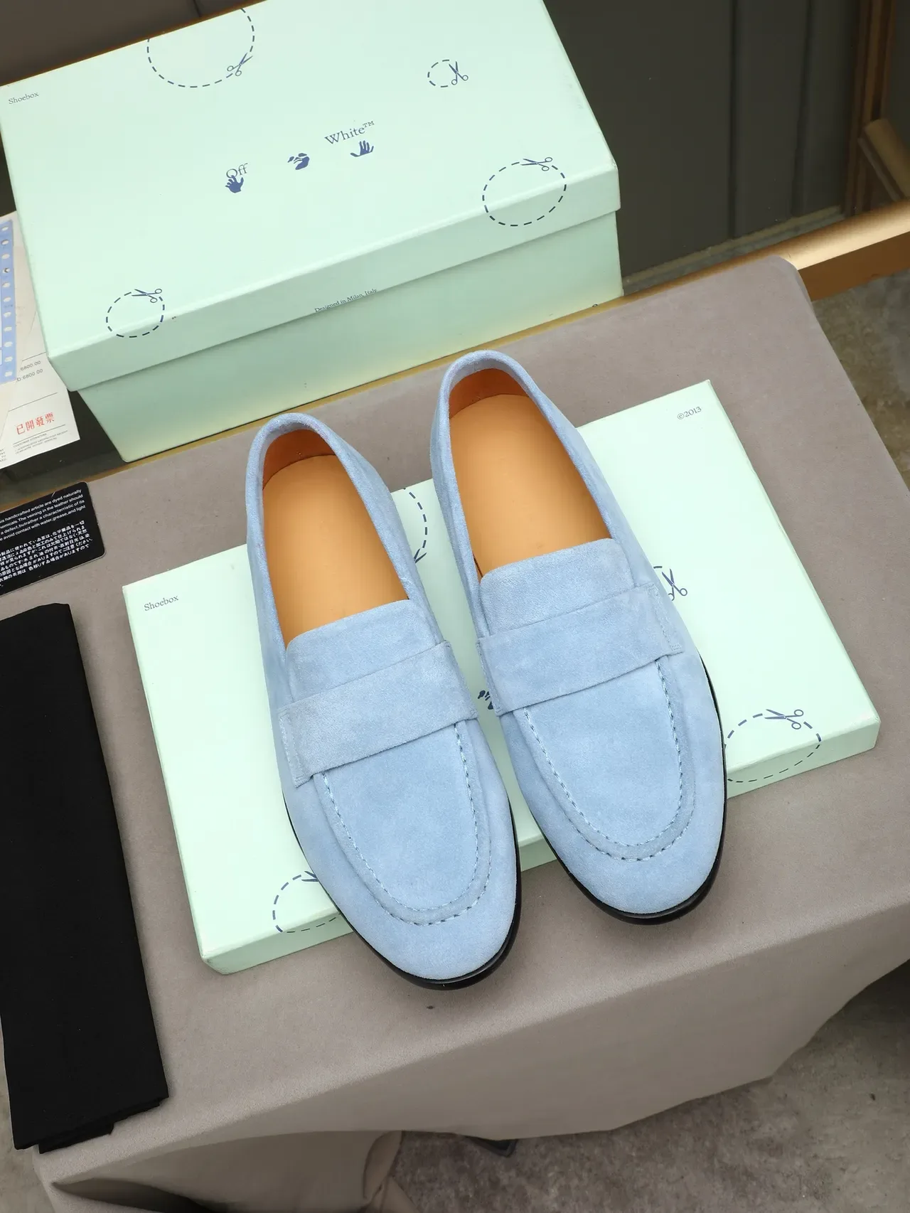 Blue Black Suede Upper Penny Strap Loafer 3