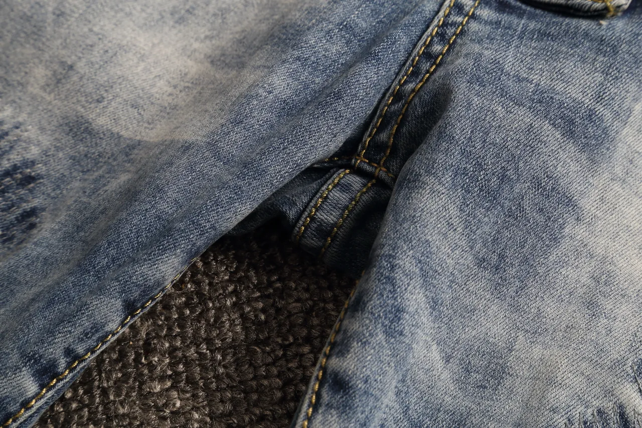 Blue Gray Distressed Wash Zippered Side Pockets Shorts 12