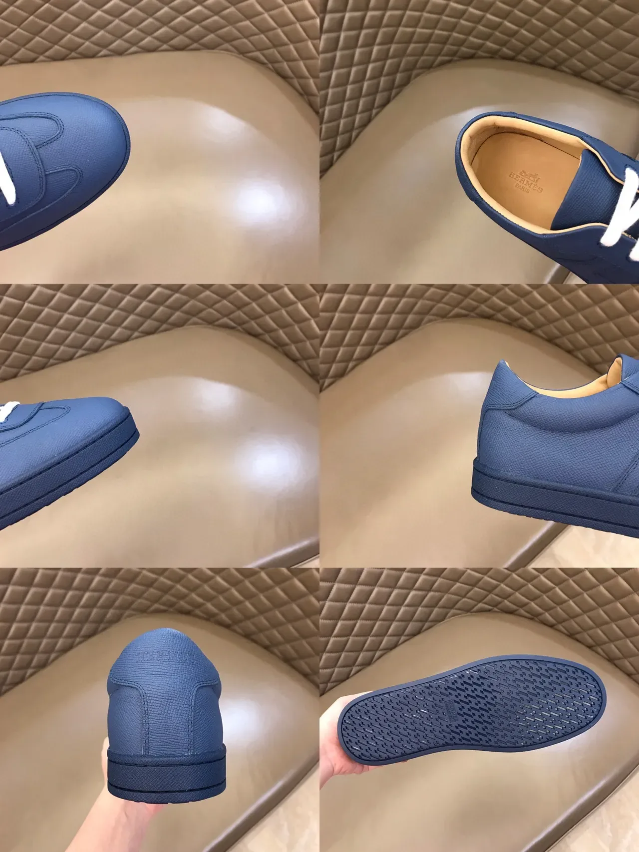 Blue Panelled Low-Top Lace-Up Sneaker 3