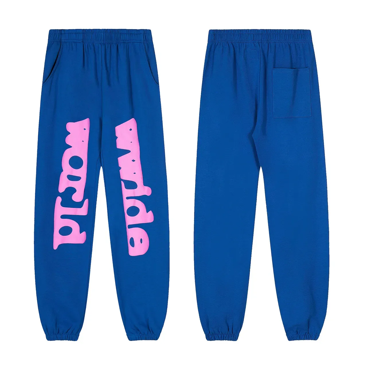 Blue Pink Oversized Hoodie Graphic-Print Joggers Tracksuit 6