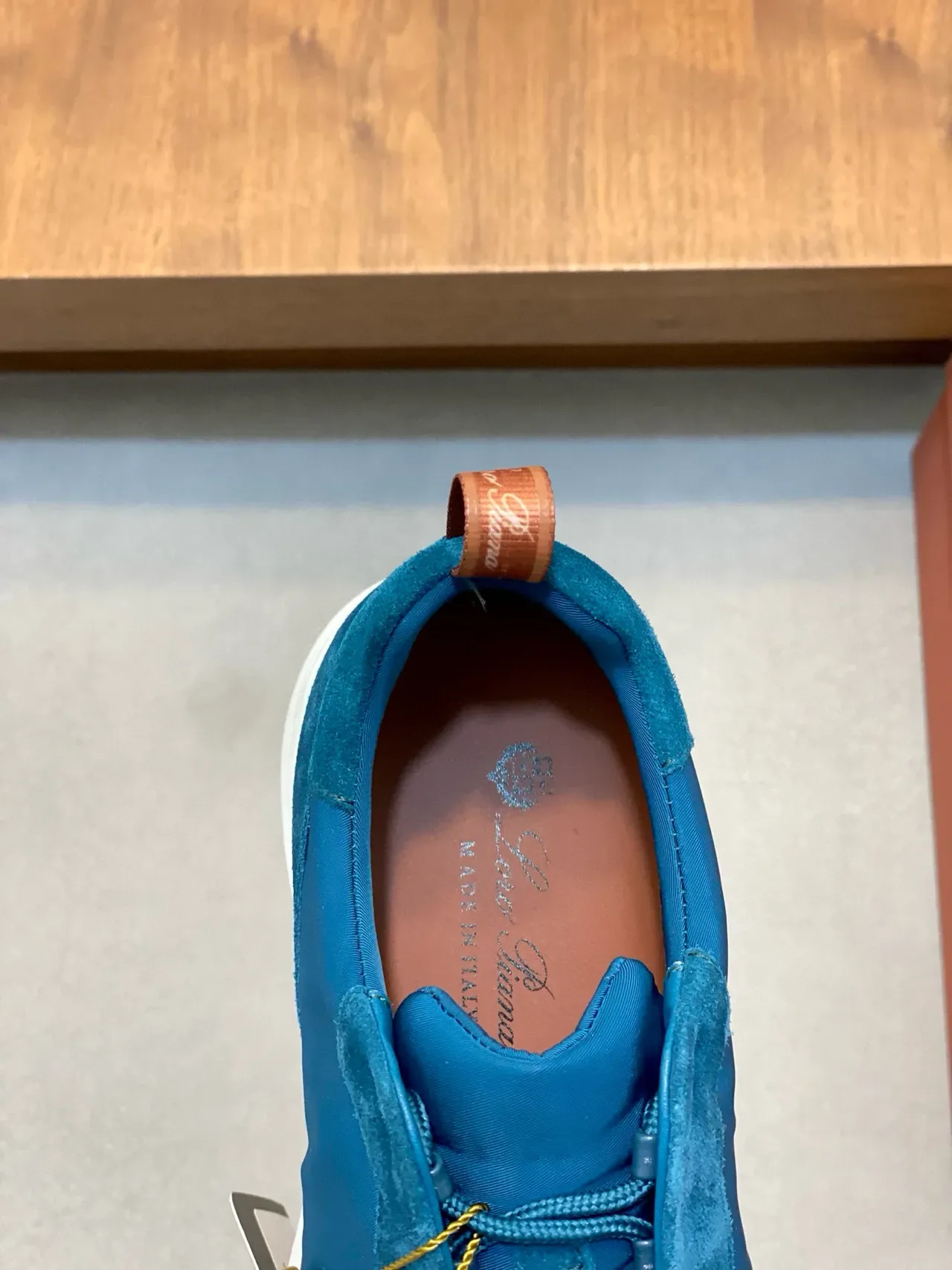 Blue Suede and Nylon Laceless Slip-On Sneakers 7