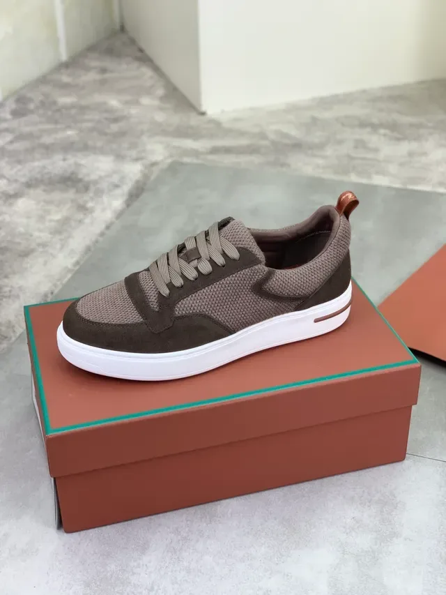Brown and Beige Mesh-Suede Low-Top Lifestyle Sneaker 5