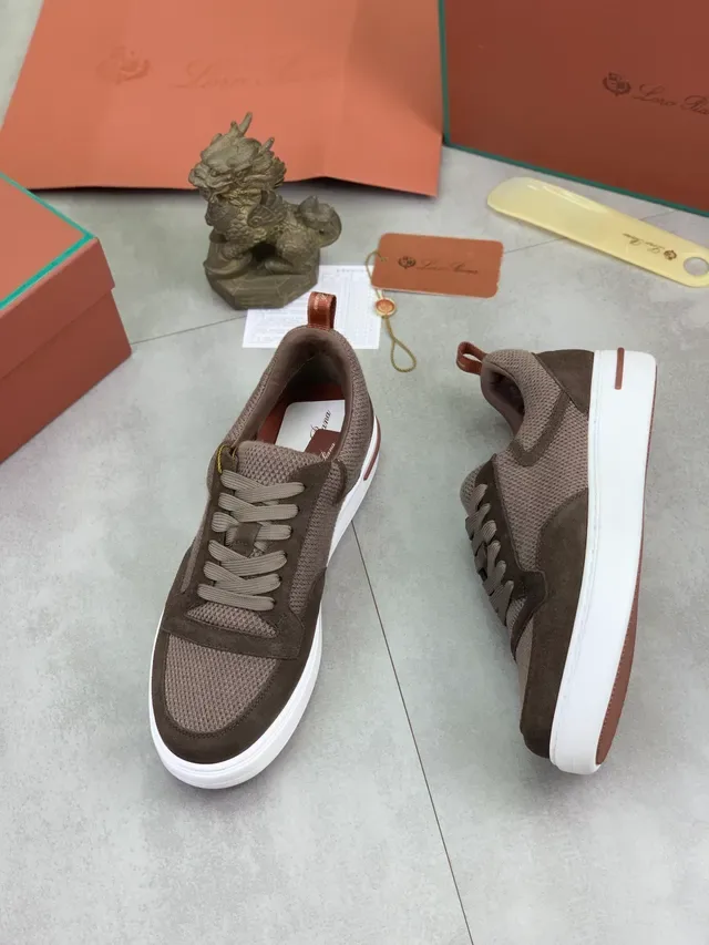 Brown and Beige Mesh-Suede Low-Top Lifestyle Sneaker 6