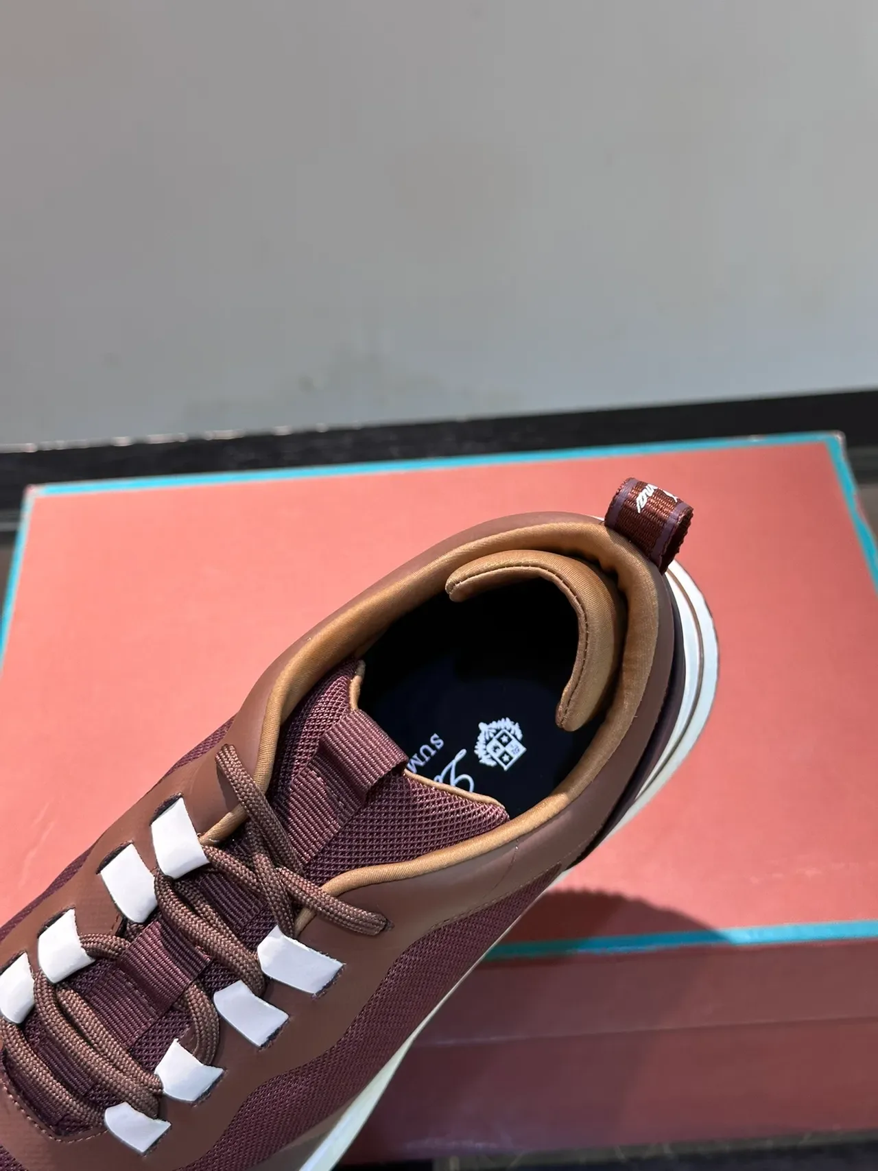 Brown and Burgundy Layered Upper Lifestyle Sneakers 3