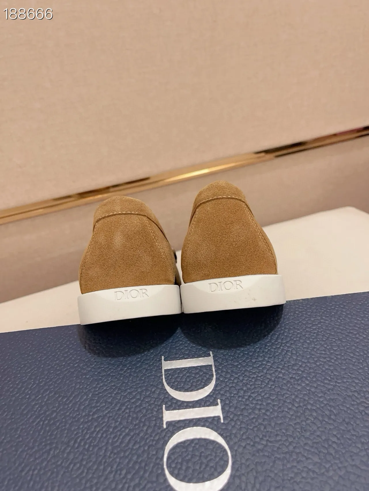 Brown Beige Suede Upper Patterned Vamp Loafer 2