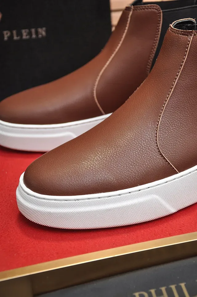 Brown Black Leather Elastic Gusset Chelsea Boots 3