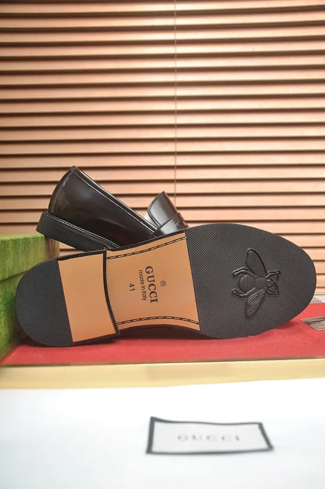 Brown Black Polished Leather Penny Loafer 3