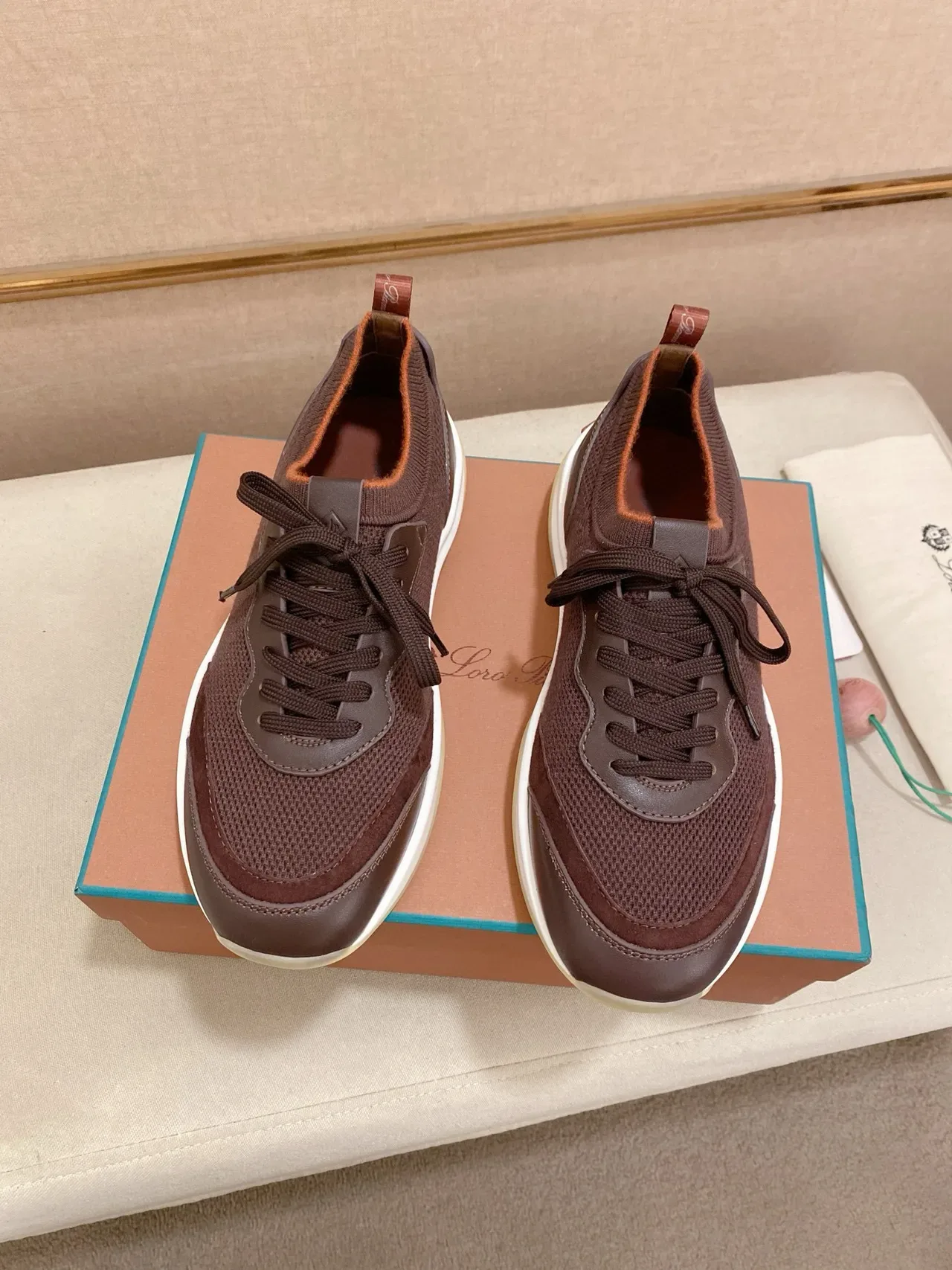 Brown Mesh and Synthetic Overlay Lifestyle Sneaker 6
