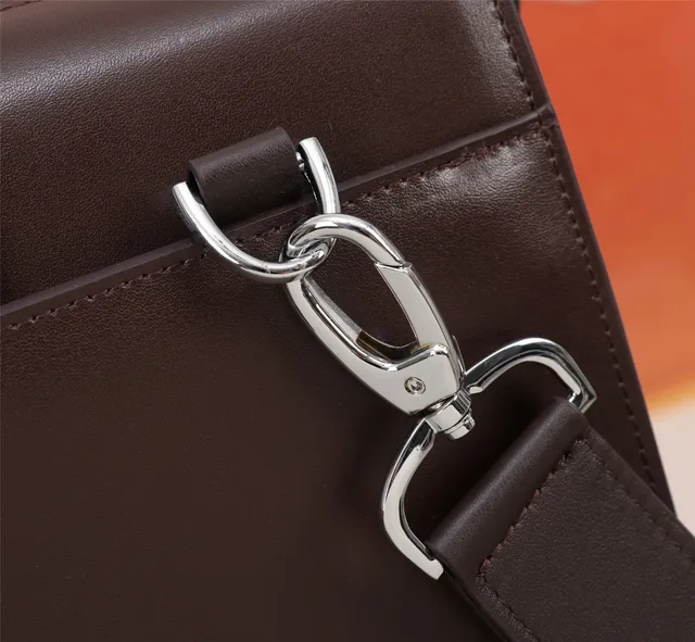 Brown Silver Structured Leather Front Flap Closure Boston Bag 2