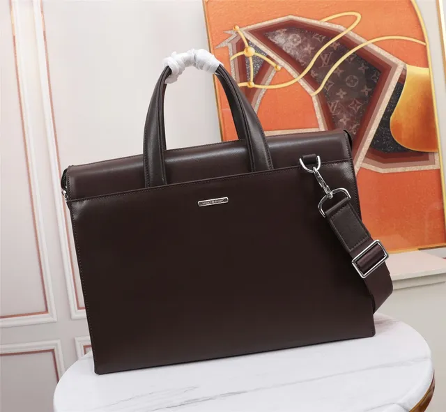 Brown Silver Structured Leather Front Flap Closure Boston Bag 9