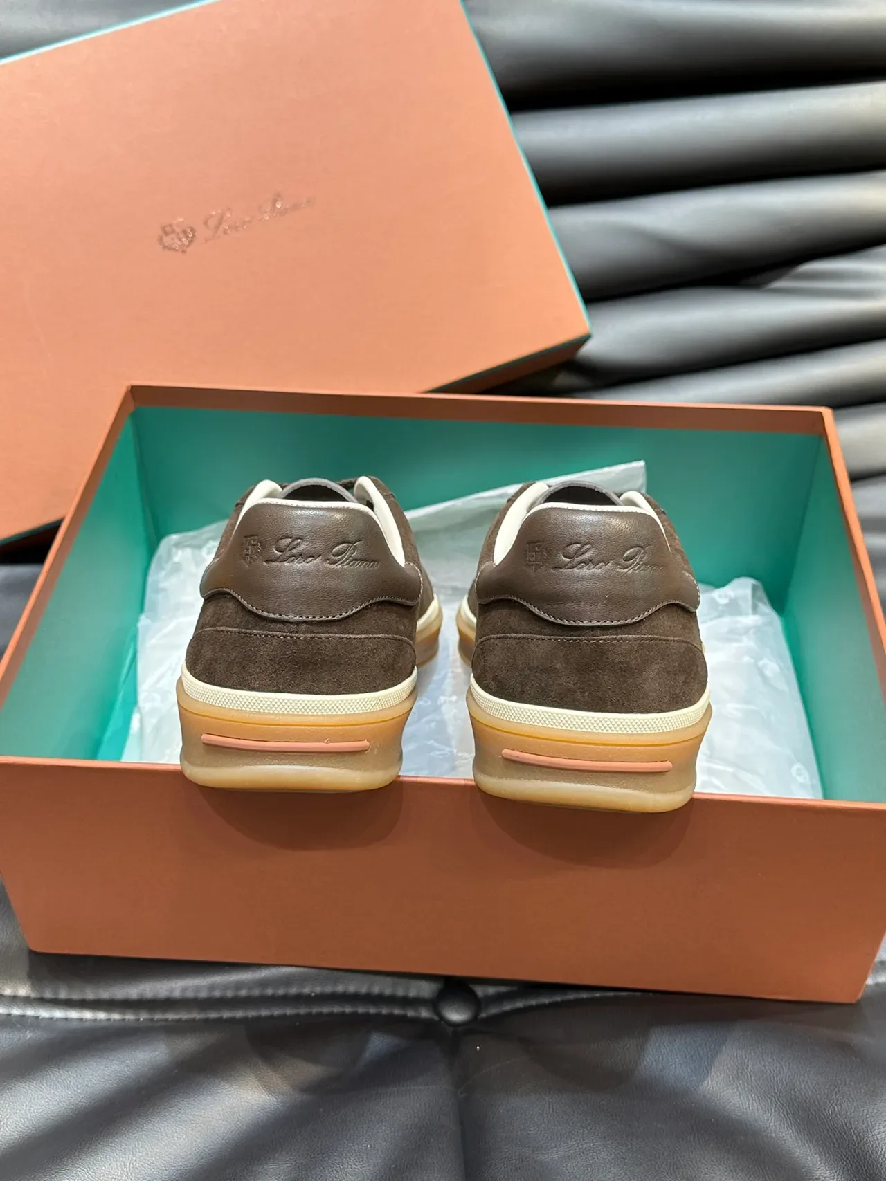 Brown Suede and Leather Lace-Up Lifestyle Sneakers 3
