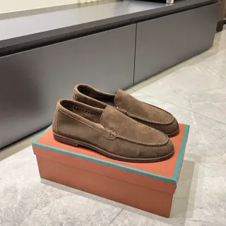 棕色麂皮 Moc-Toe 懒人鞋