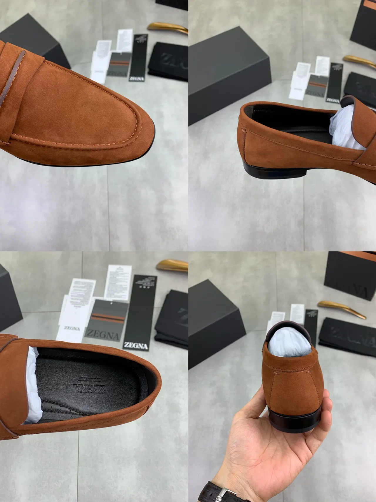 Brown Suede Penny Strap Loafer 2