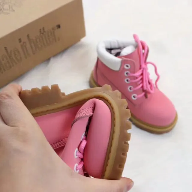 Brown White Lace-Up Ankle Padded Collar Work Boots 3