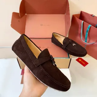 भूरा व्हाइट सुड अपर Moccasin-Stitched Vamp लोअफर