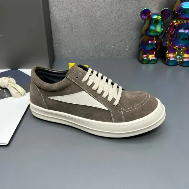Brown White Suede Upper Side Lightning Bolt Panel Sneakers 7
