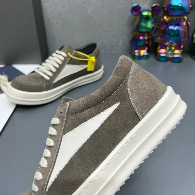 Brown White Suede Upper Side Lightning Bolt Panel Sneakers 8