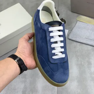 Brunello Cucinelli Sapatilha Lifestyle de Camurça Marinha