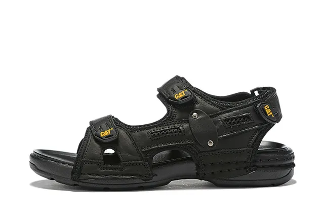 CAT Sandalias Casual Marrón, Negro, Tan Cuero Superior Suela de Goma 9