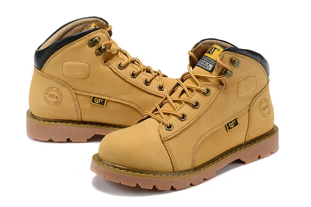 CAT Marrón Negro Tan Nubuck Superior Collar acolchado Botas de trabajo 2