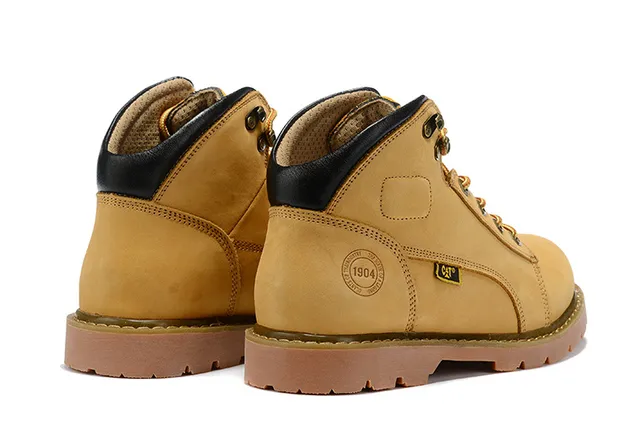 CAT Marrón Negro Tan Nubuck Superior Collar acolchado Botas de trabajo 3