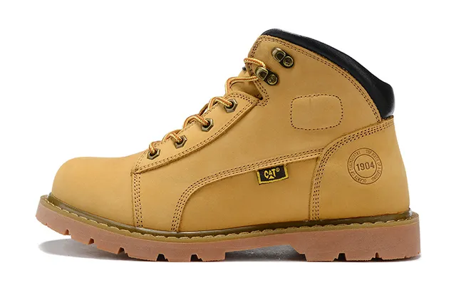 CAT Marrón Negro Tan Nubuck Superior Collar acolchado Botas de trabajo 7