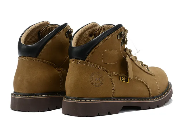 CAT Marrón Negro Tan Nubuck Superior Collar acolchado Botas de trabajo 10