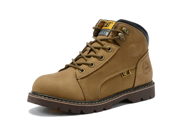 CAT Marrón Negro Tan Nubuck Superior Collar acolchado Botas de trabajo 13