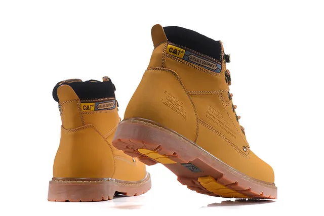 CAT Durable Equipment Brown Leather Work Boots 2