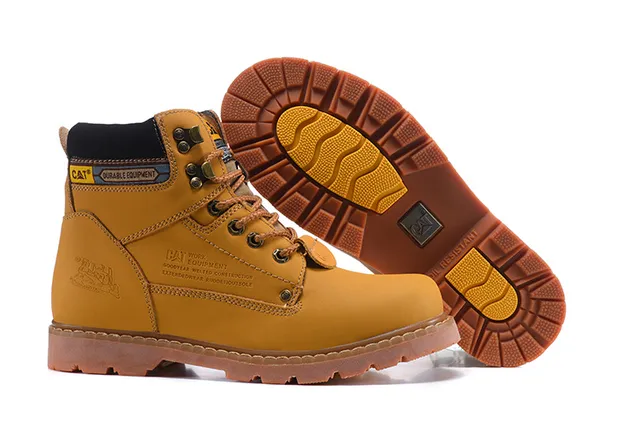 CAT Durable Equipment Brown Leather Work Boots 3