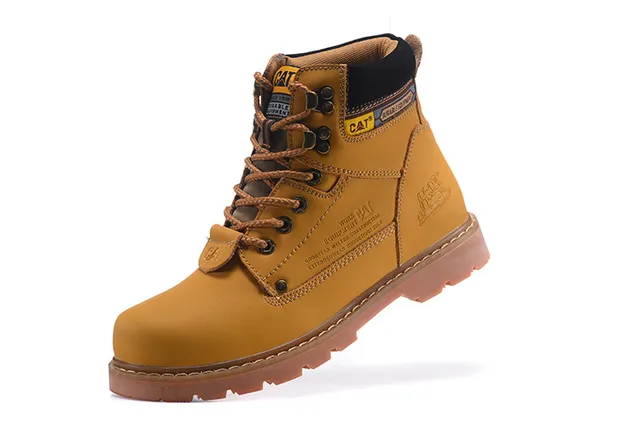 CAT Durable Equipment Brown Leather Work Boots 4