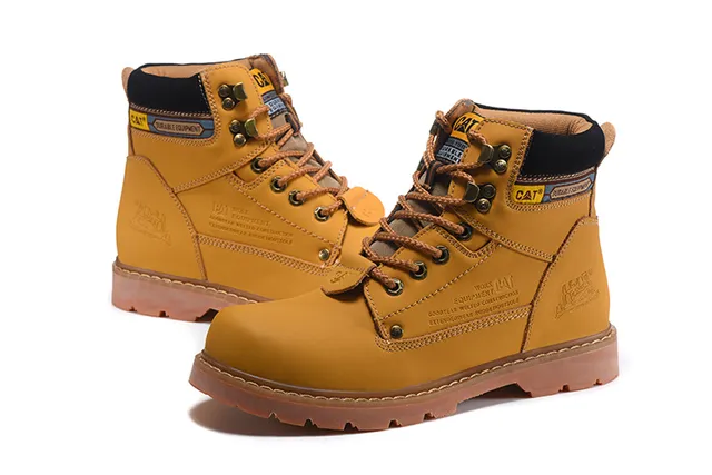 CAT Durable Equipment Brown Leather Work Boots 5