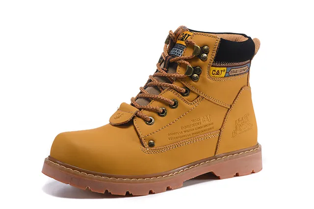 CAT Durable Equipment Brown Leather Work Boots 6
