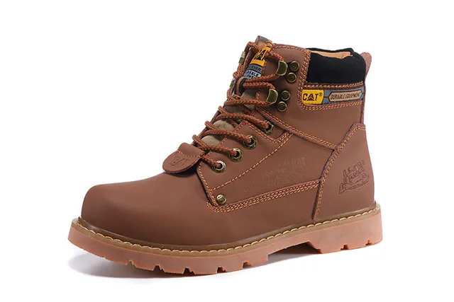 CAT Durable Equipment Brown Leather Work Boots 20