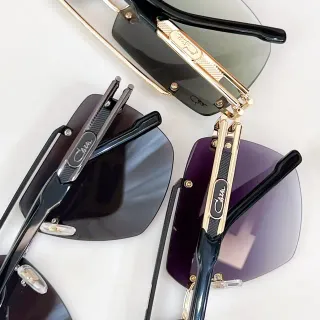 CAZAL Black Gold Rimless Hinges Sunglasses