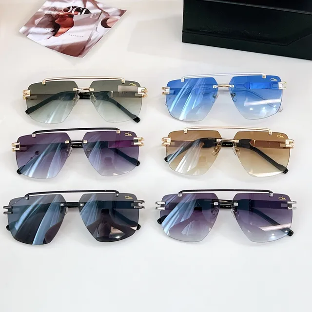 CAZAL Black Gold Rimless Hinges Sunglasses 3