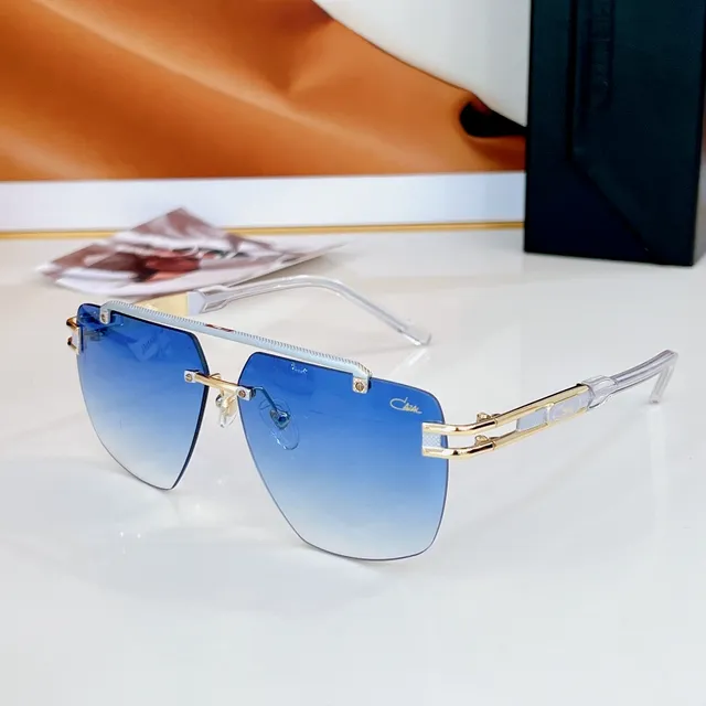 CAZAL Black Gold Rimless Hinges Sunglasses 4