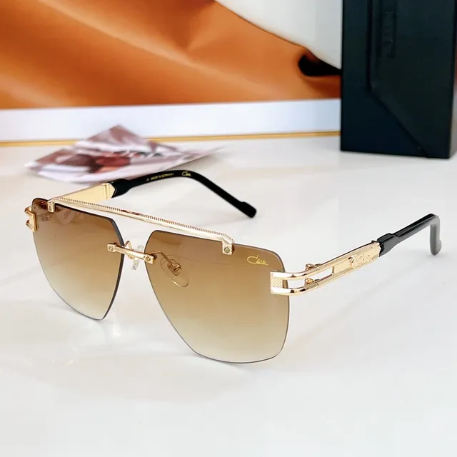 CAZAL Black Gold Rimless Hinges Sunglasses 5