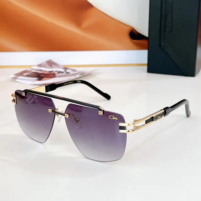 CAZAL Black Gold Rimless Hinges Sunglasses 6