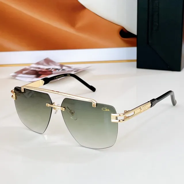 CAZAL Black Gold Rimless Hinges Sunglasses 7