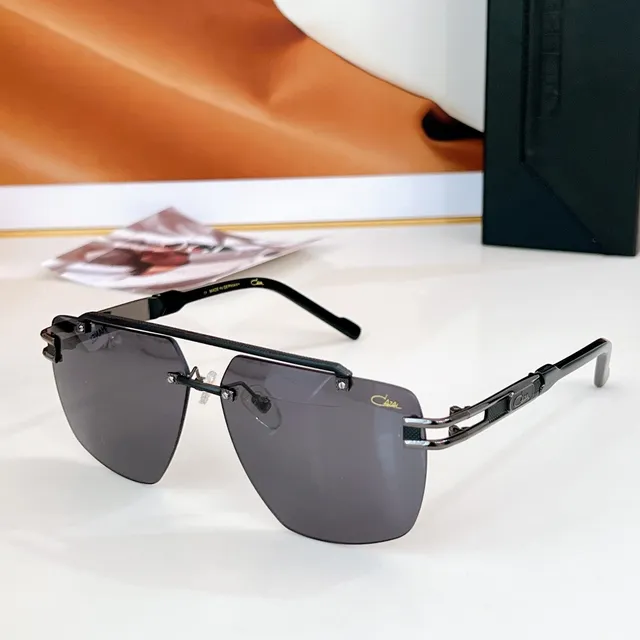 CAZAL Black Gold Rimless Hinges Sunglasses 8