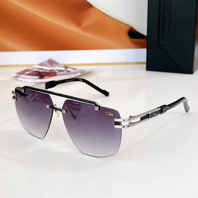 CAZAL Black Gold Rimless Hinges Sunglasses 9