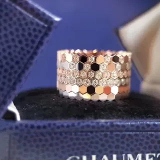 Chaumet Bee My Love Anel de Favos Hexagonal de Múltiplas Linhas