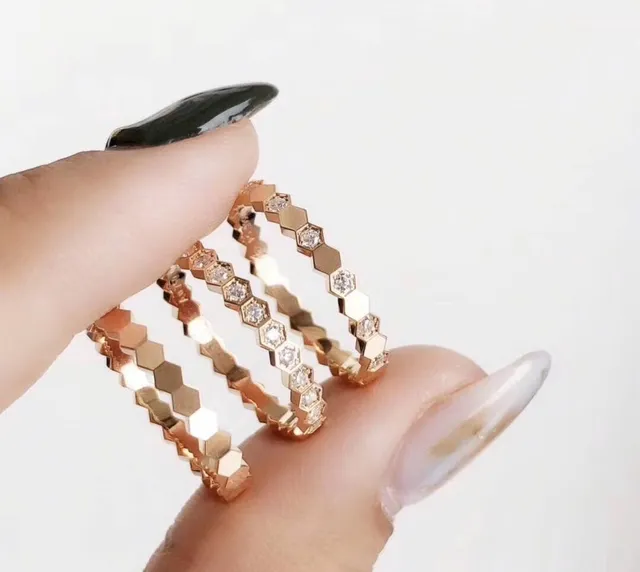 Chaumet Bee My Love Multi-Row Hexagonal Honeycomb Ring 2